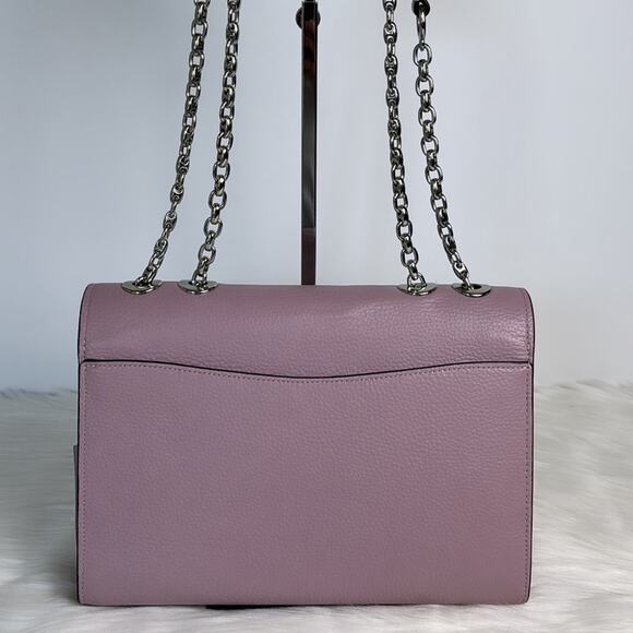 NWT Coach Lane Shoulder Bag In Signature Canvas/PebbleLeather/ Khaki-Purple - Picture 4 of 12